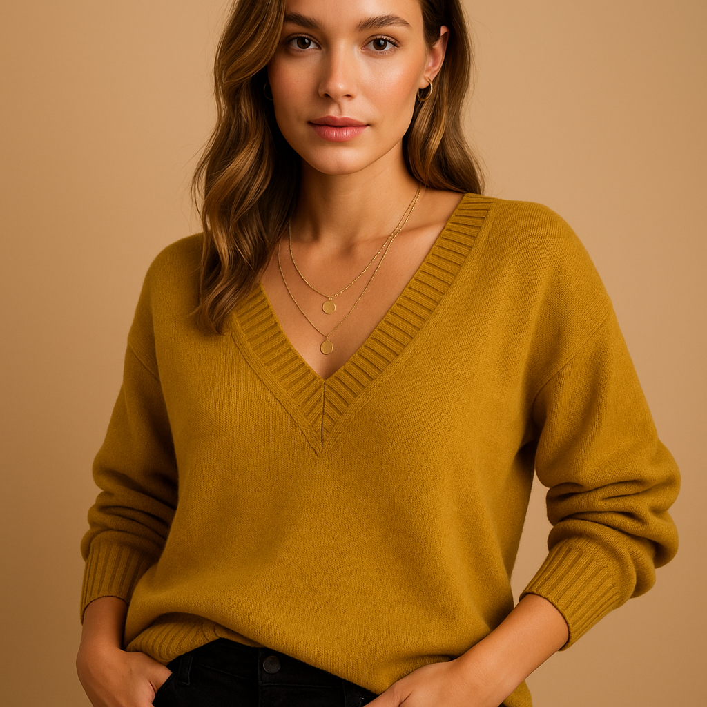 Dames strickpullover met V-Ausschnitt in elegante stijl. 6