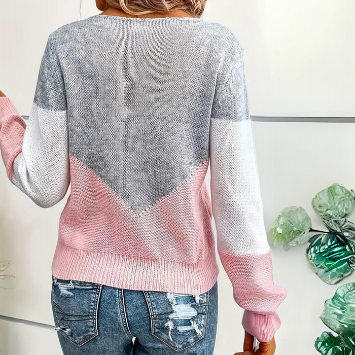 Dames strickpullover in grijs met losse pasvorm, elegante stijl. 2
