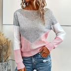 Dames strickpullover in grijs met losse pasvorm, elegante stijl. 3