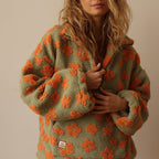 Dames Teddy-Fleecejacke met bloemenpatroon, comfortabel en stijlvol. 5