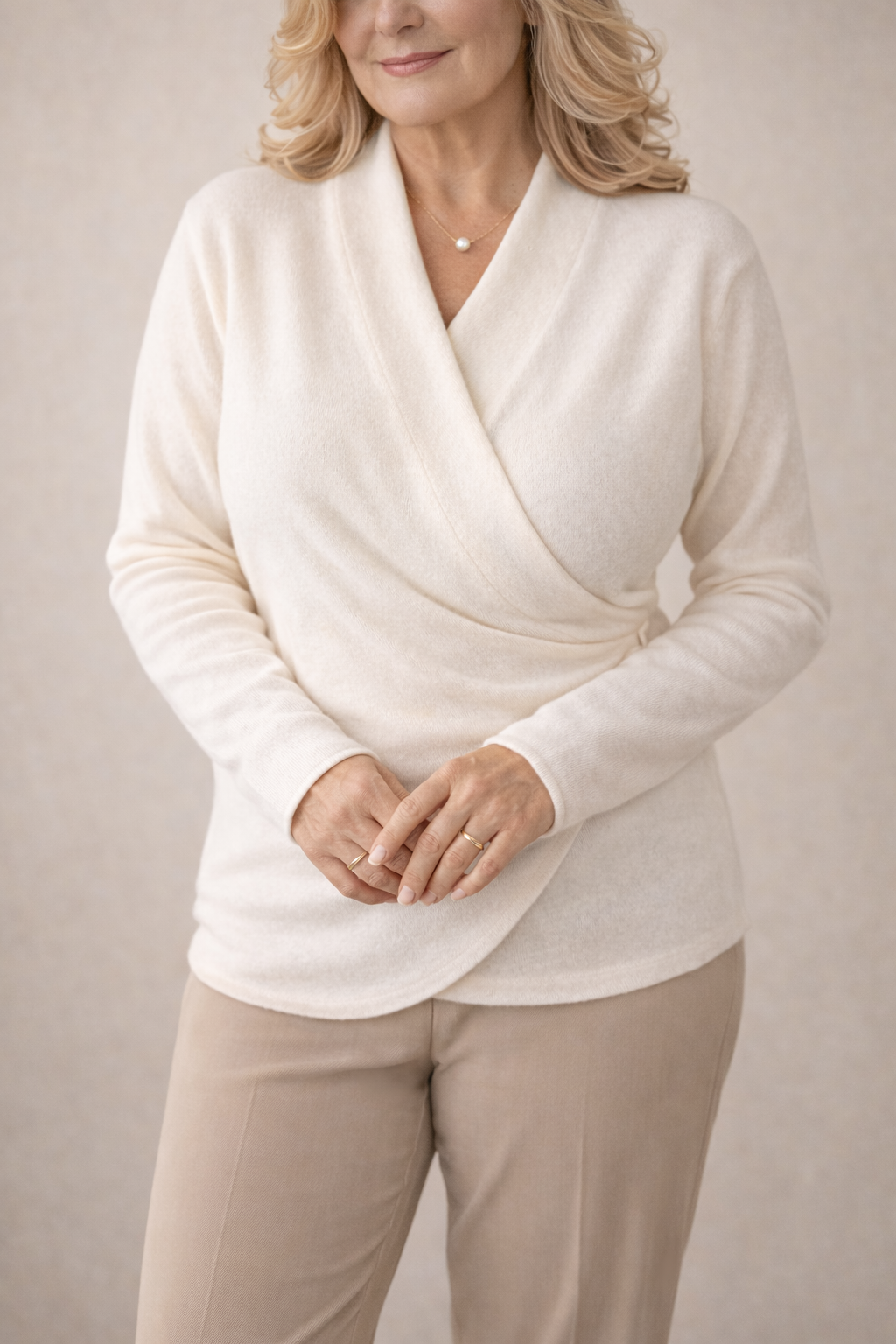 Dames Wickelpullover uit zachte Feinstrick elegante afbeelding 2