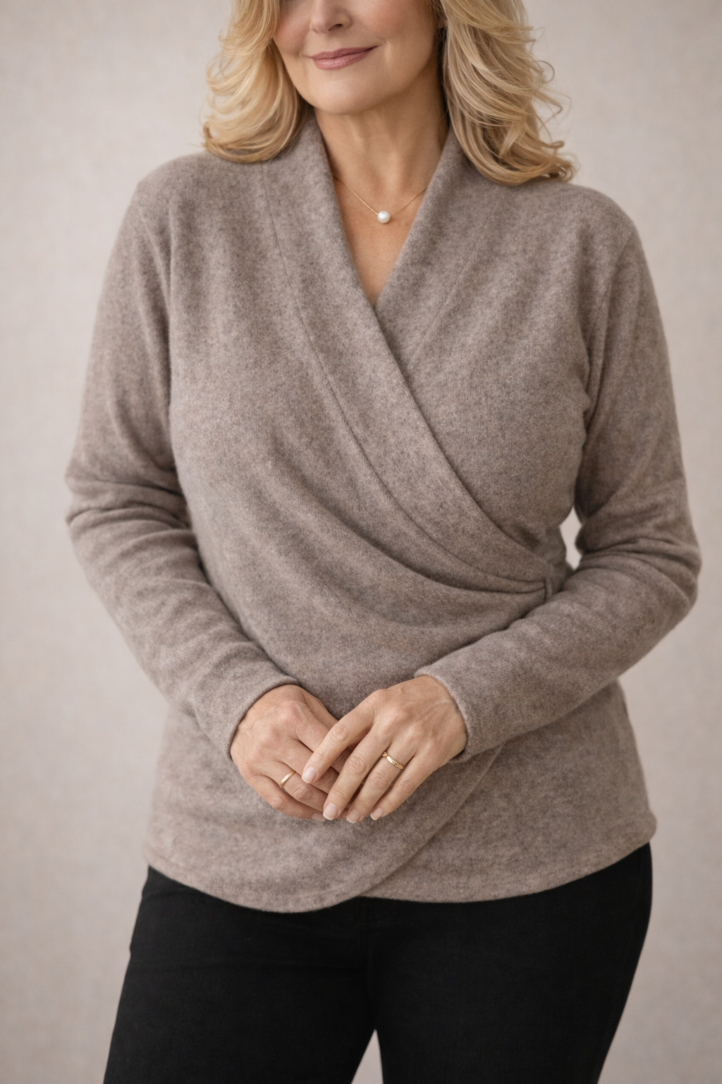 Dames Wickelpullover uit zachte Feinstrick elegante afbeelding 3