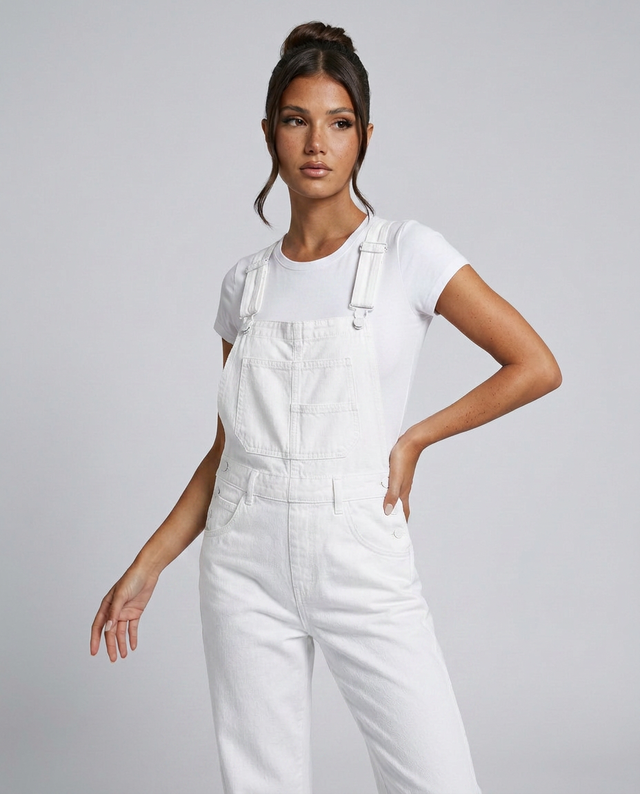 Stijlvolle denim jumpsuit met verstelbare bandjes voor vrouwen. 12