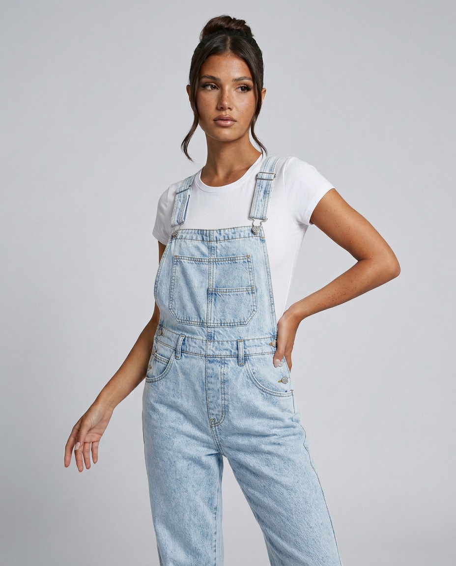 Stijlvolle denim jumpsuit met verstelbare bandjes voor vrouwen. 6