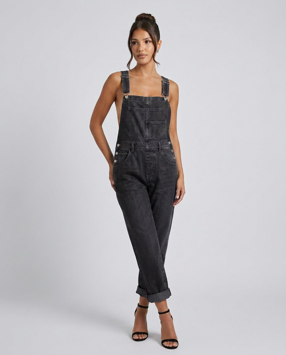 Stijlvolle denim jumpsuit met verstelbare bandjes voor vrouwen. 7