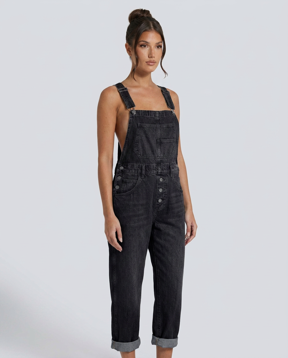 Stijlvolle denim jumpsuit met verstelbare bandjes voor vrouwen. 8