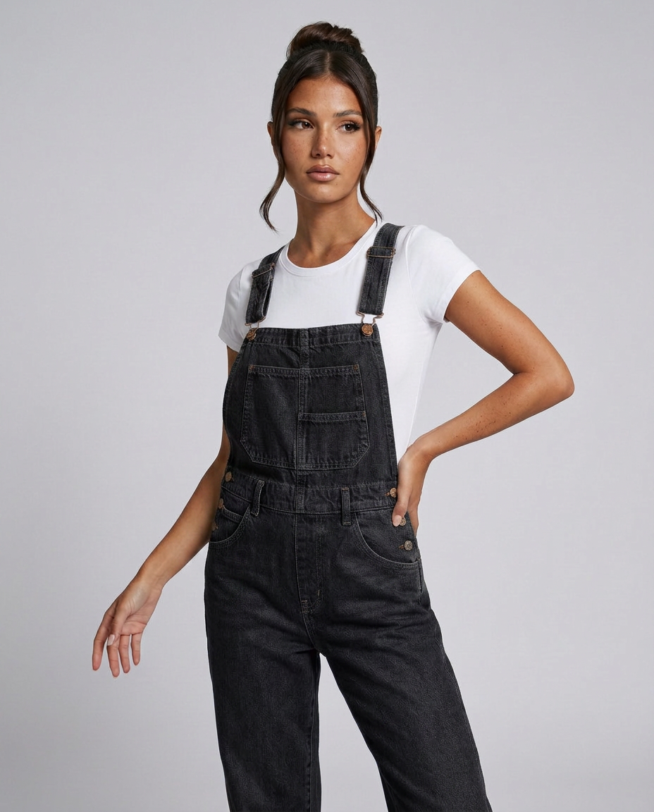 Stijlvolle denim jumpsuit met verstelbare bandjes voor vrouwen. 9