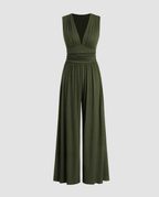 Eleanor jumpsuit met V-hals en wijde pijpen in verschillende kleuren. 30