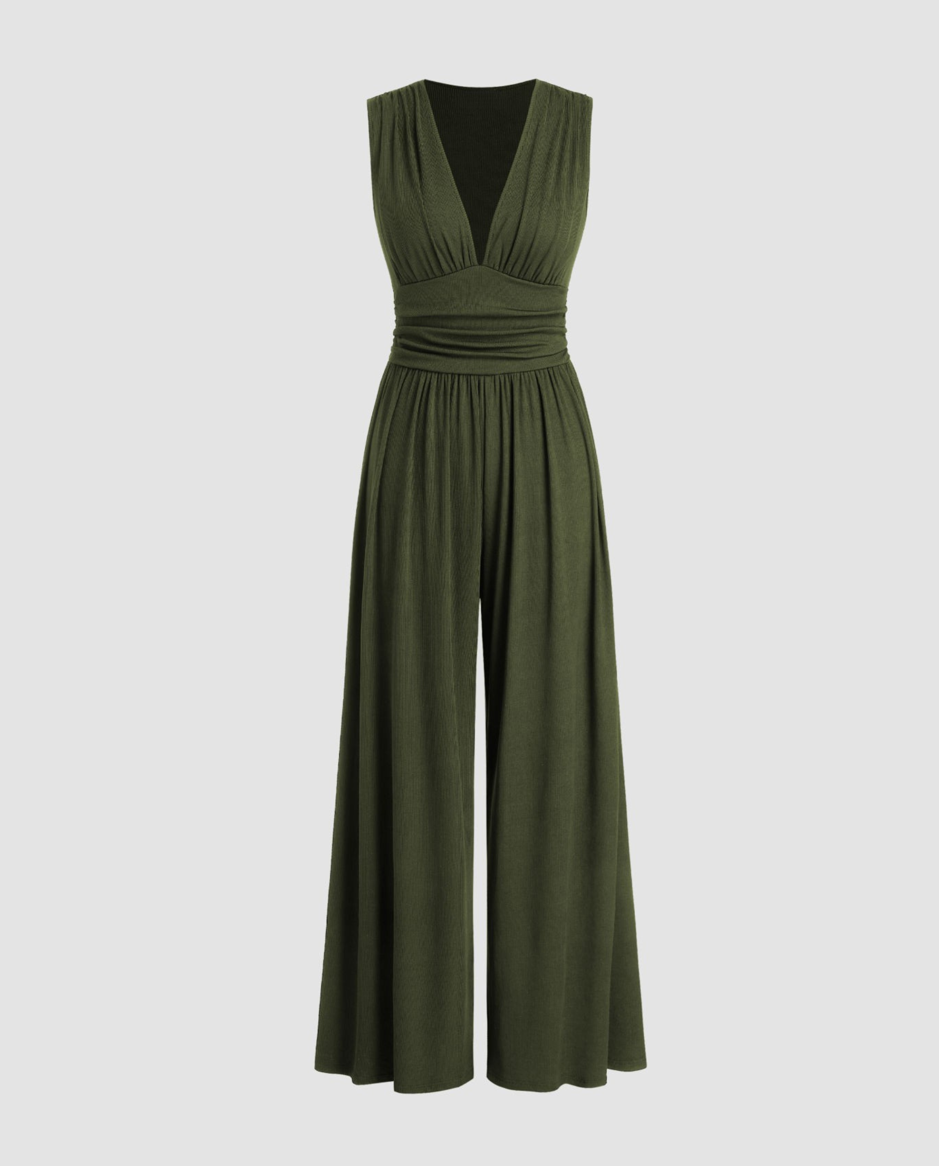 Eleanor jumpsuit met V-hals en wijde pijpen in verschillende kleuren. 30