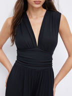 Eleanor jumpsuit met V-hals en wijde pijpen in verschillende kleuren. 4