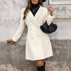 Elegante lange mouwen jas voor dames in beige. 2