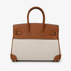 Handtas met canvas en leren details in verschillende kleuren 14
