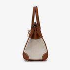 Handtas met canvas en leren details in verschillende kleuren 15