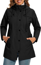 Elegante dames hooded parka met knopen en zakken, perfect voor de herfst. 2