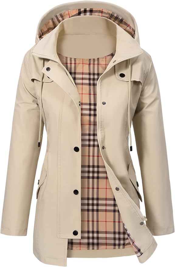 Elegante dames hooded parka met knopen en zakken, perfect voor de herfst. 5