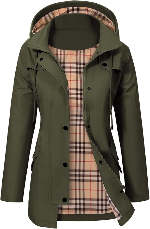 Elegante dames hooded parka met knopen en zakken, perfect voor de herfst. 7