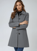 Elegante dames winterjas met een enkele knoopsluiting