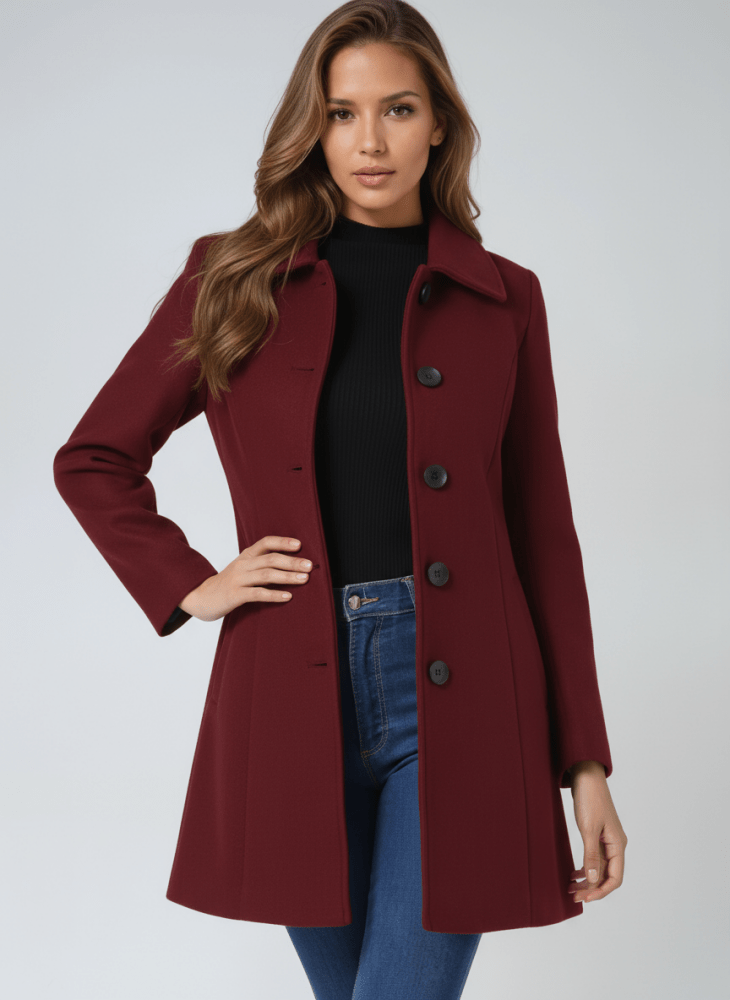 Elegante dames winterjas met een enkele knoopsluiting 10