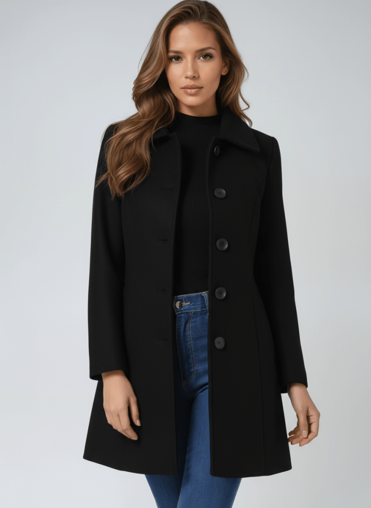 Elegante dames winterjas met een enkele knoopsluiting 3