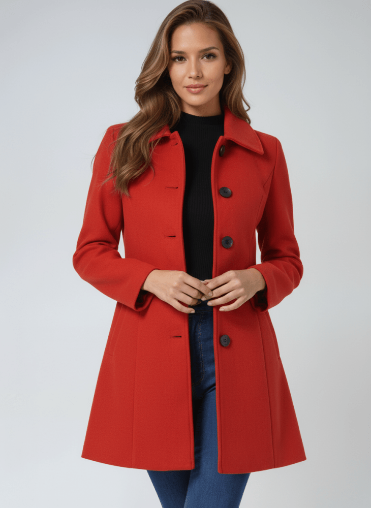 Elegante dames winterjas met een enkele knoopsluiting 4