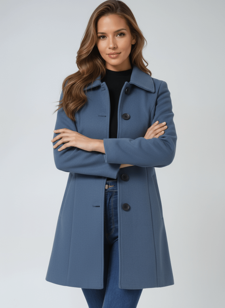 Elegante dames winterjas met een enkele knoopsluiting 5