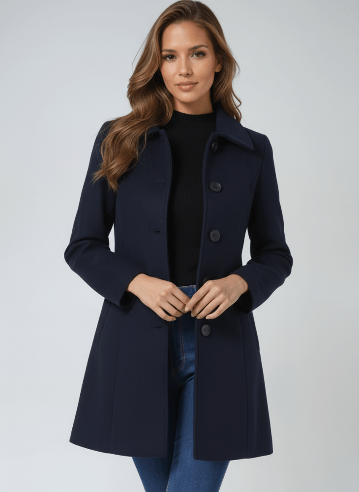 Elegante dames winterjas met een enkele knoopsluiting 6