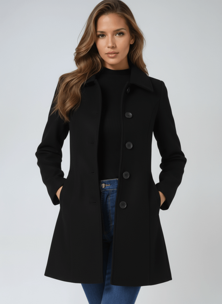 Elegante dames winterjas met een enkele knoopsluiting 7