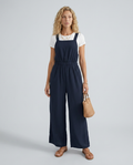 Ina jumpsuit met wijde pijpen en elastische taille in marineblauw.