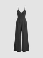 Jasmine V-hals Cami Wijde Pijpen Jumpsuit in olijfgroen, zwart en khaki. 10