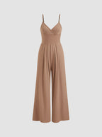 Jasmine V-hals Cami Wijde Pijpen Jumpsuit in olijfgroen, zwart en khaki. 15