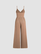 Jasmine V-hals Cami Wijde Pijpen Jumpsuit in olijfgroen, zwart en khaki. 16