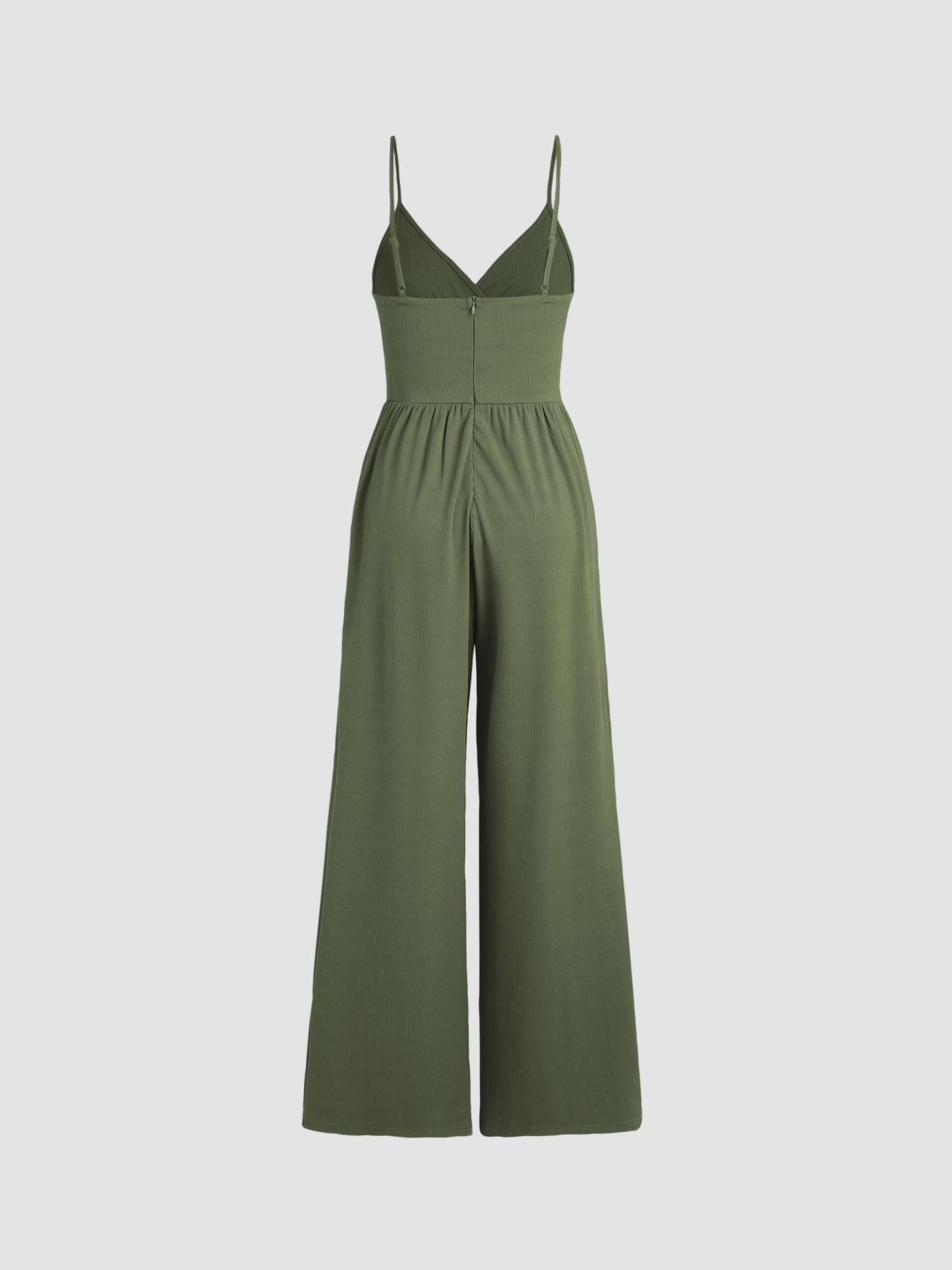 Jasmine V-hals Cami Wijde Pijpen Jumpsuit in olijfgroen, zwart en khaki. 5