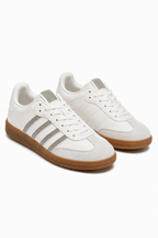 Kristal Stripe Simba Trainers Luxe Editie in Crème Wit met sprankeling. 4