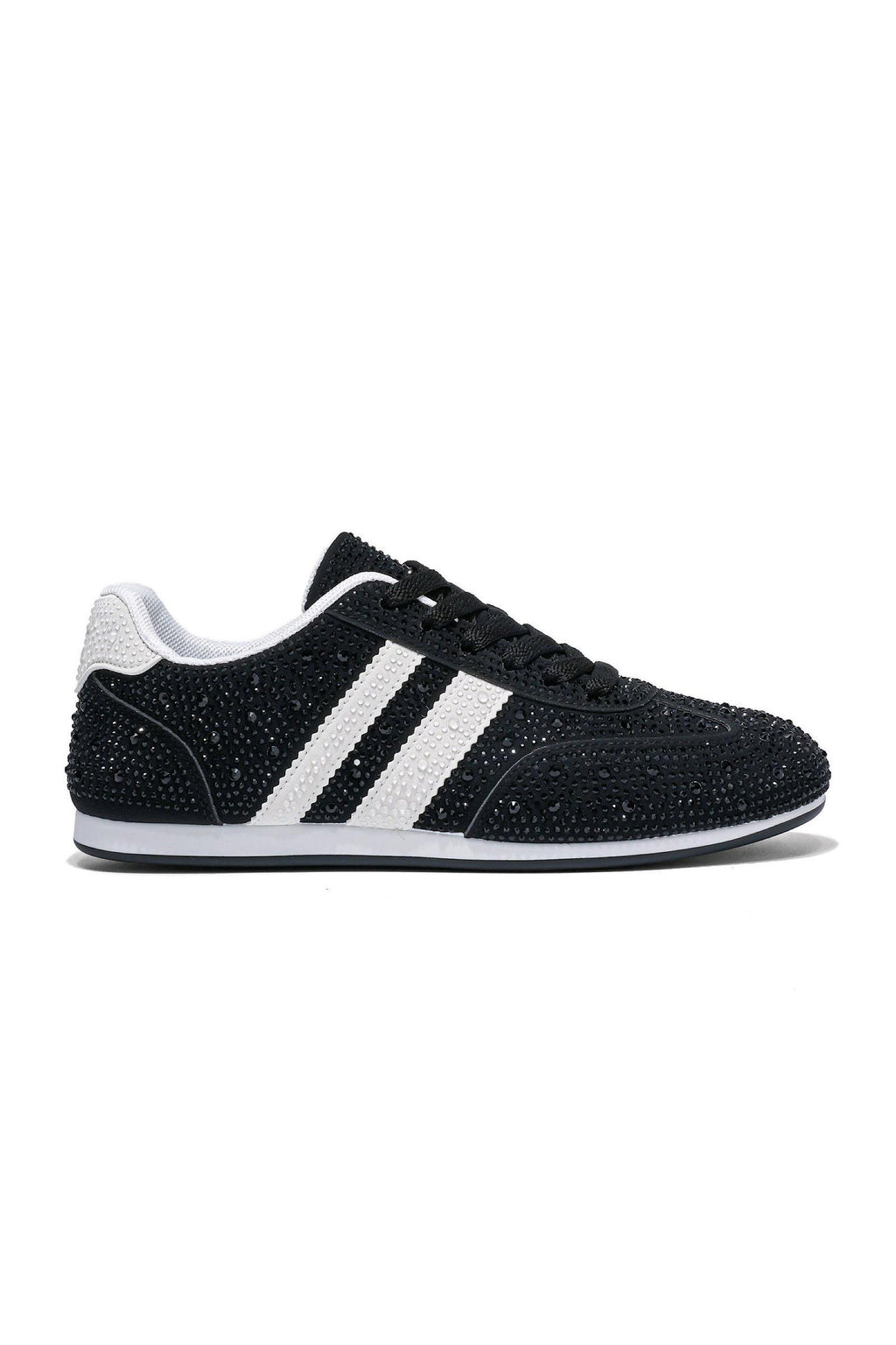 Elegante zwarte veterschoenen met kristallen voor dagelijks gebruik. 3