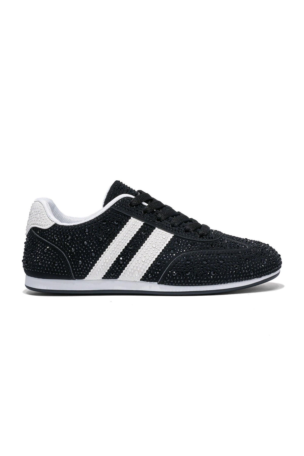 Elegante zwarte veterschoenen met kristallen voor dagelijks gebruik. 3