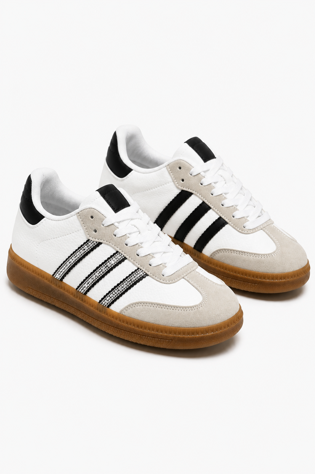 Kristallen Stripe Simba Sneakers in wit, perfect voor elke gelegenheid. 4