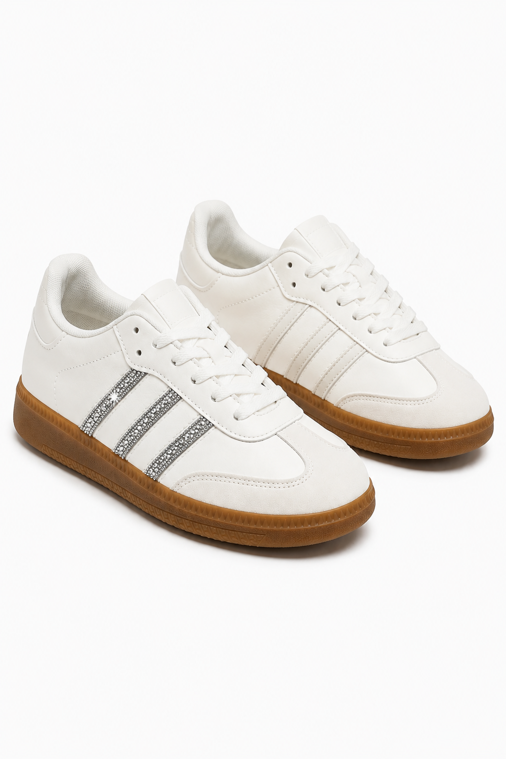 Kristallen Stripe Simba Trainers in Nude kleur, Beperkte Editie 3