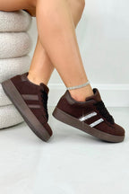 Kristallen Stripe Sneakers in Bruin, Beperkte Editie 3
