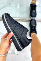 Kristallen Trim Sportieve Sneakers in zwart met elegant design 2