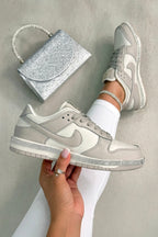 Kristallen Trim Sportieve Sneakers Slanke Editie in Beige