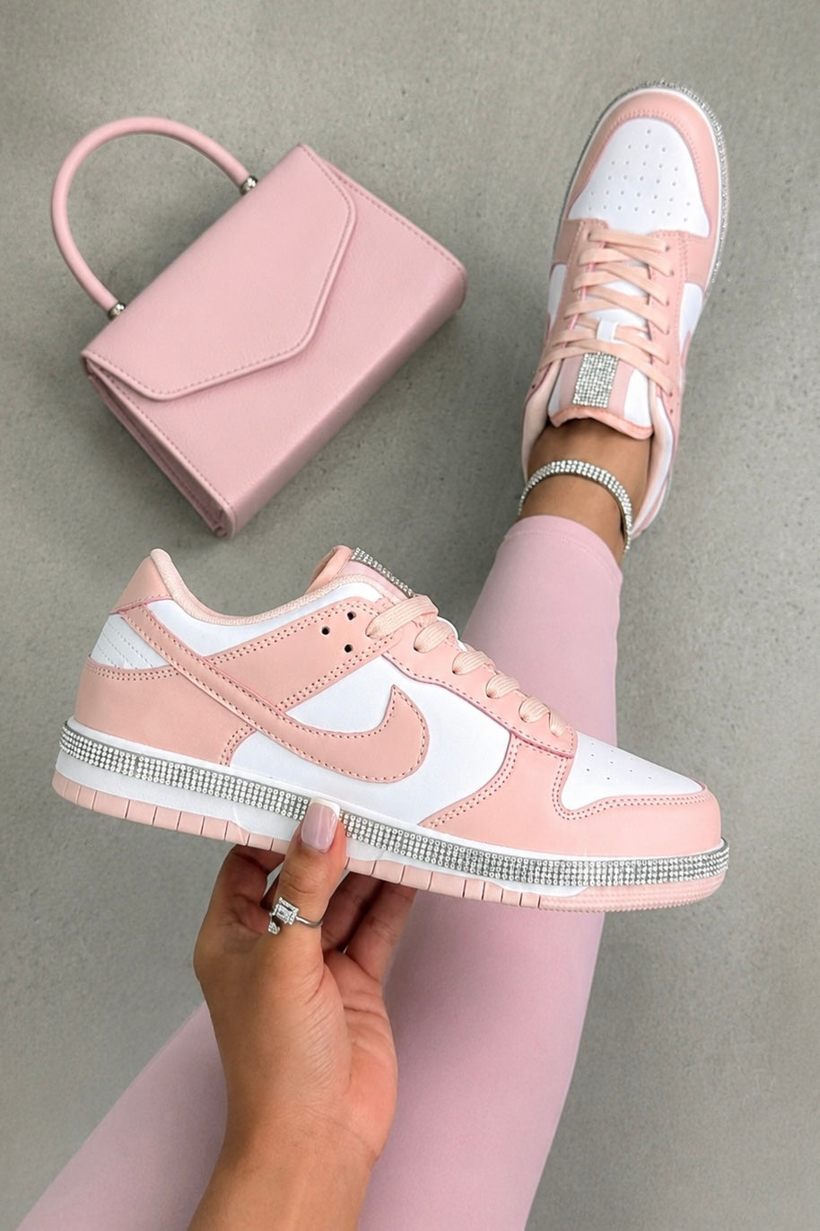Kristallen Trim Sportieve Sneakers in Candy Roze
