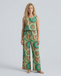 Gedrukt jumpsuit met elastische taille voor vrouwen.