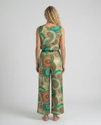 Gedrukt jumpsuit met elastische taille voor vrouwen. 2