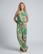 Gedrukt jumpsuit met elastische taille voor vrouwen. 3