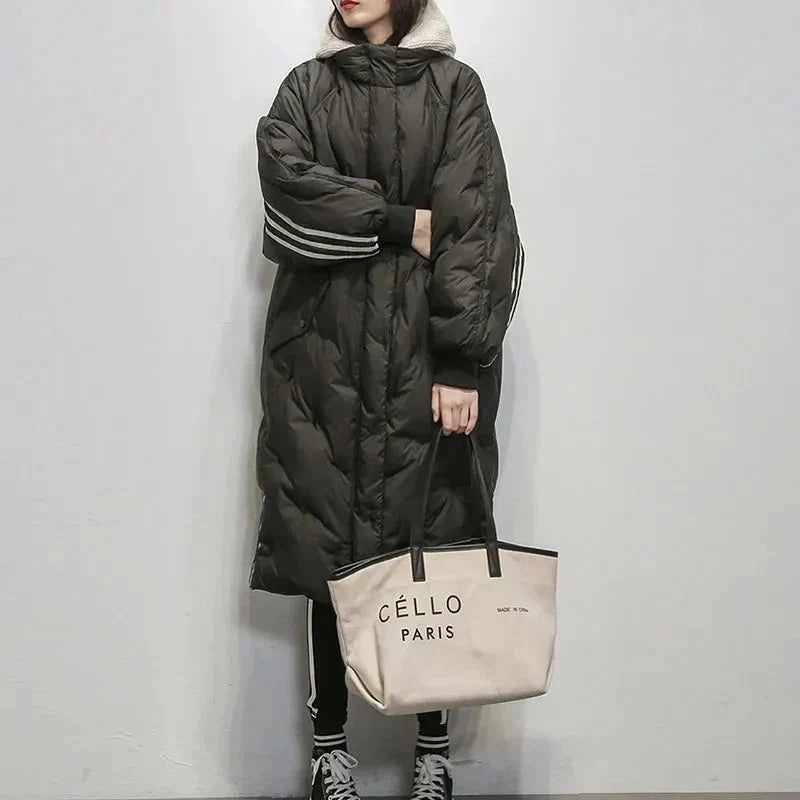 Lily lange gevoerde winterjas in elegante stijl.