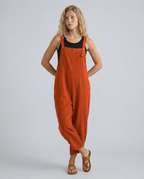 Lou ontspannen jumpsuit met brede pijpen in blauw 13