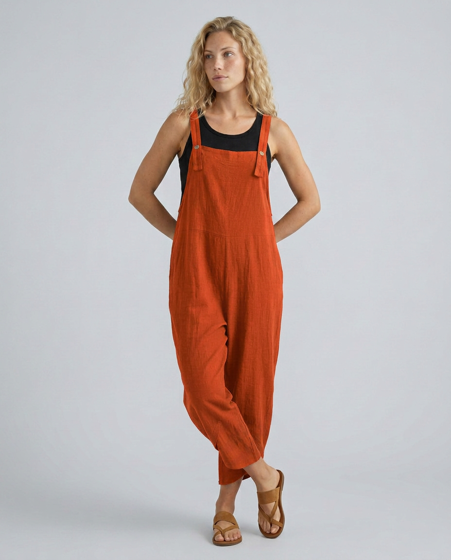 Lou ontspannen jumpsuit met brede pijpen in blauw 13