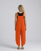 Lou ontspannen jumpsuit met brede pijpen in blauw 15