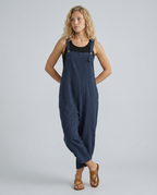 Lou ontspannen jumpsuit met brede pijpen in blauw 3