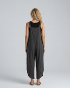 Lou ontspannen jumpsuit met brede pijpen in blauw 5